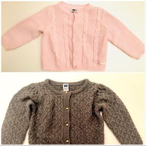Janie and Jack pale pink cardigan sweater